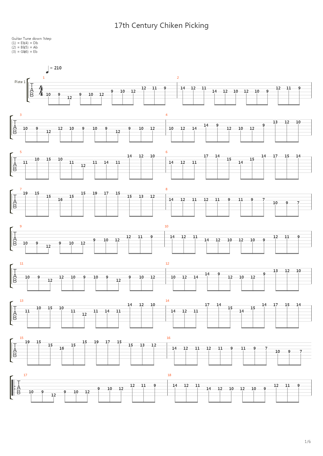 17th Century Chicken Pinking吉他谱