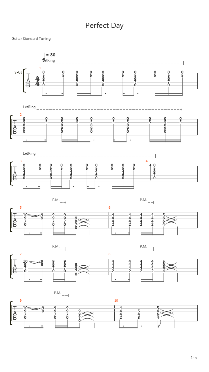 Perfect Day吉他谱