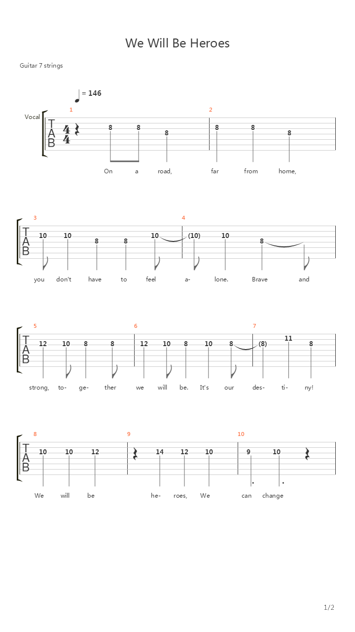 口袋妖怪 - We Will Be Heroes吉他谱