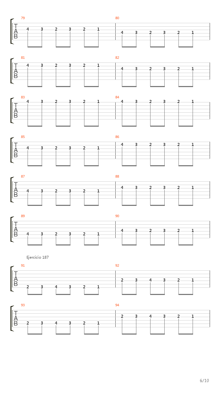 704 exercises for guitar, 1-96 - 181-190吉他谱