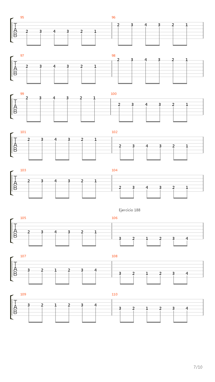 704 exercises for guitar, 1-96 - 181-190吉他谱