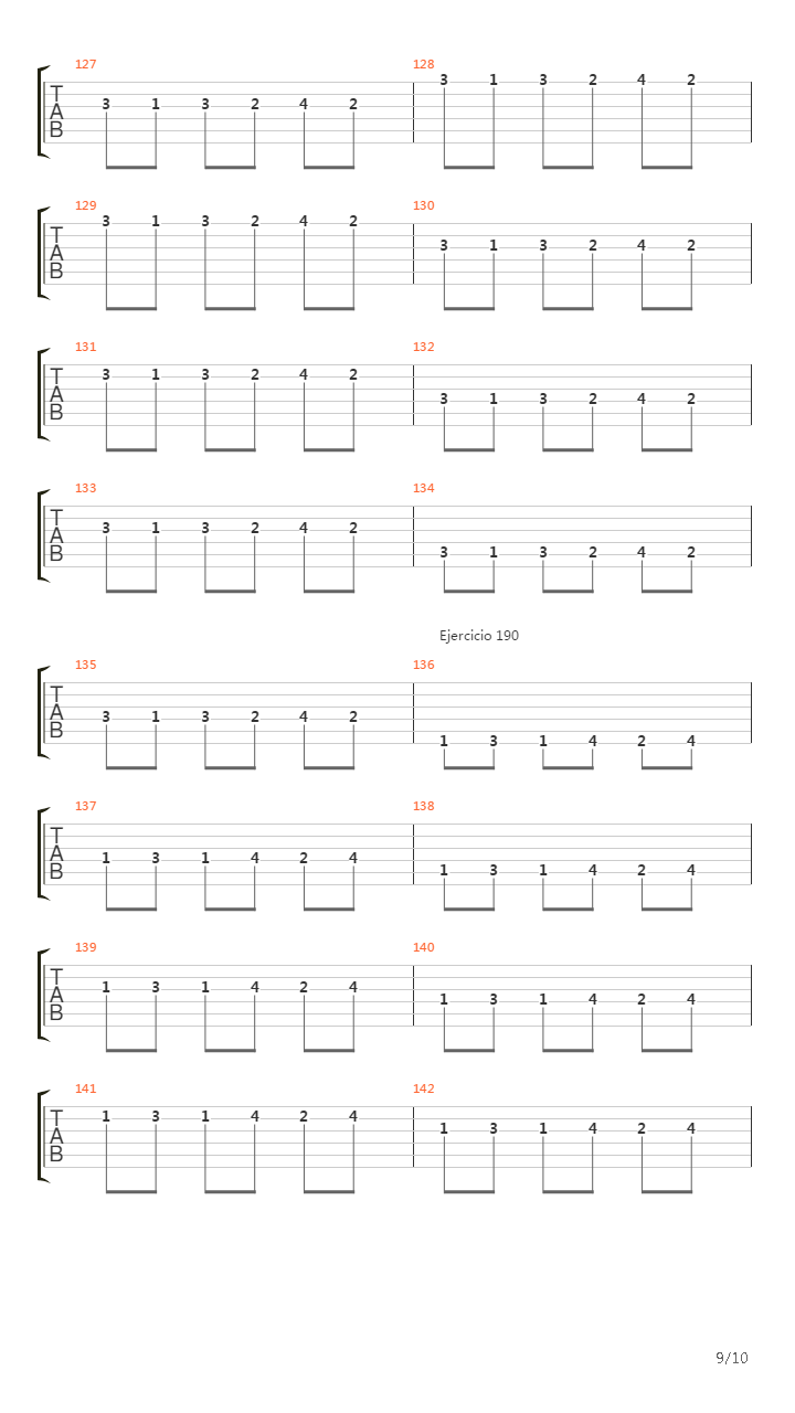 704 exercises for guitar, 1-96 - 181-190吉他谱