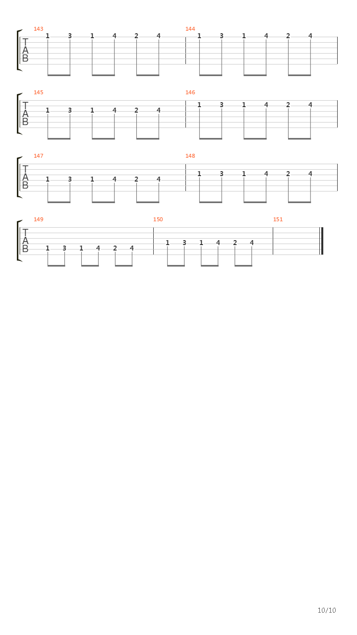 704 exercises for guitar, 1-96 - 181-190吉他谱