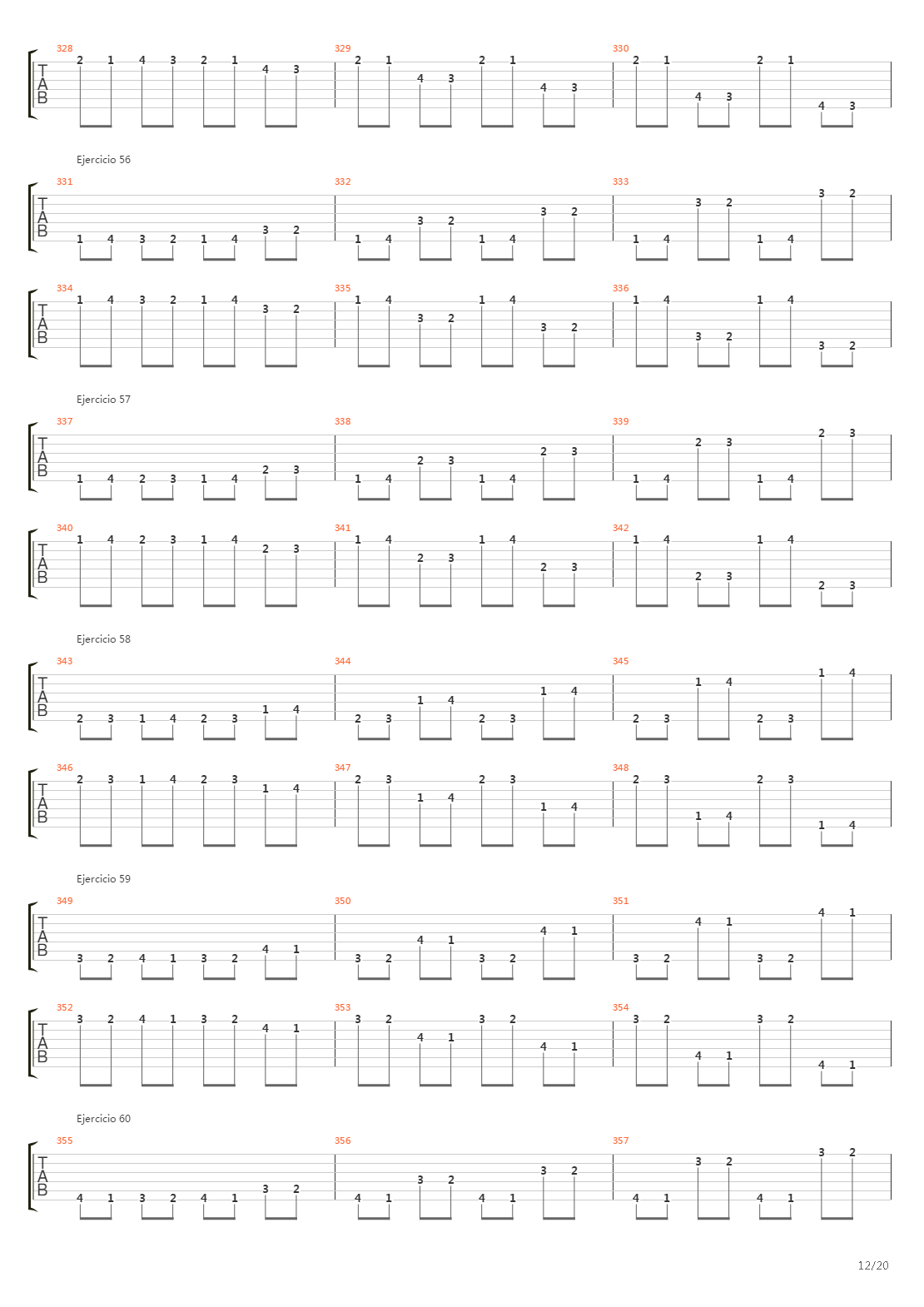 704 exercises for guitar, 1-96 - Exercises 1-96吉他谱