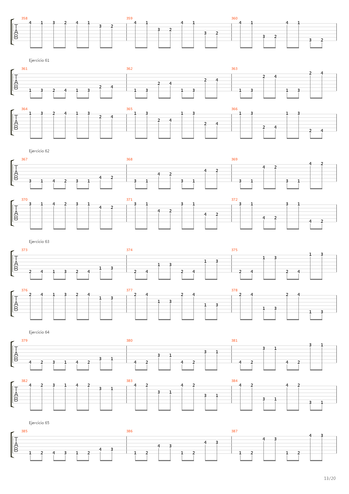 704 exercises for guitar, 1-96 - Exercises 1-96吉他谱