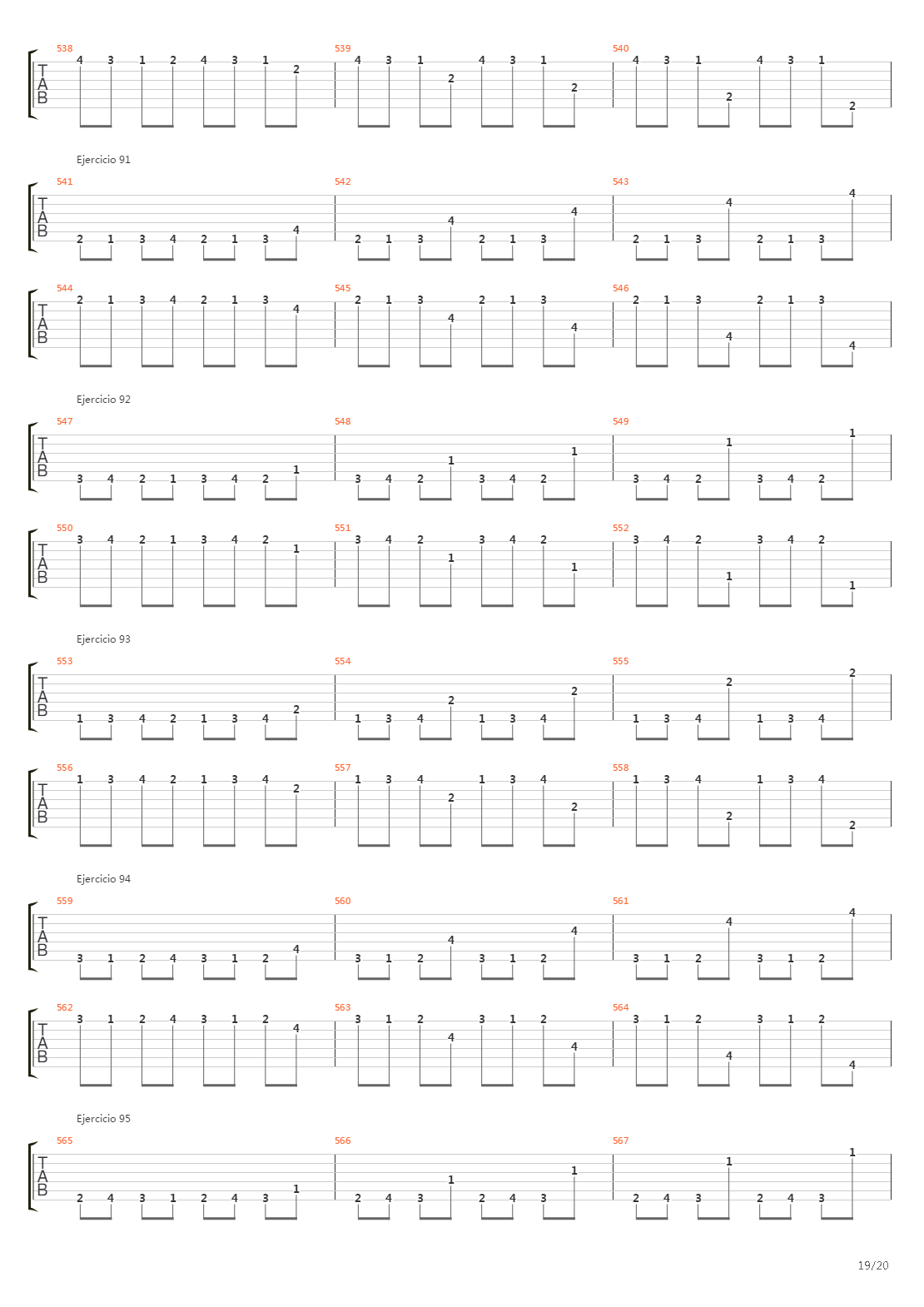 704 exercises for guitar, 1-96 - Exercises 1-96吉他谱