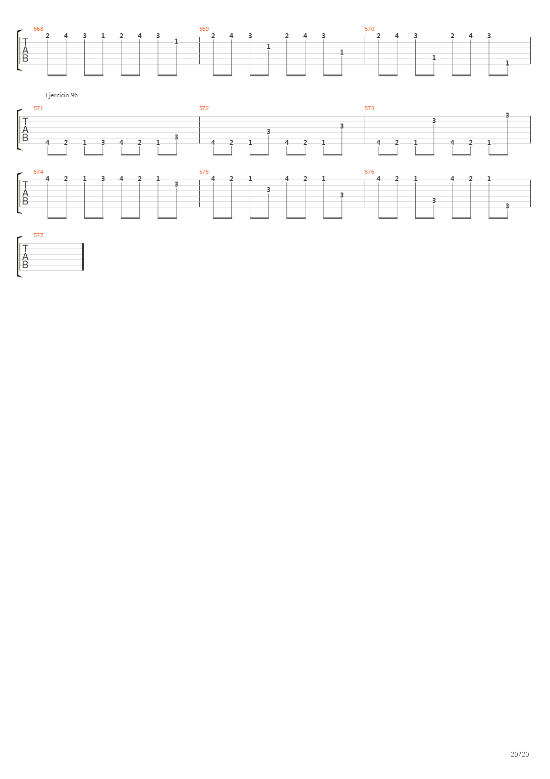 704 exercises for guitar, 1-96 - Exercises 1-96吉他谱