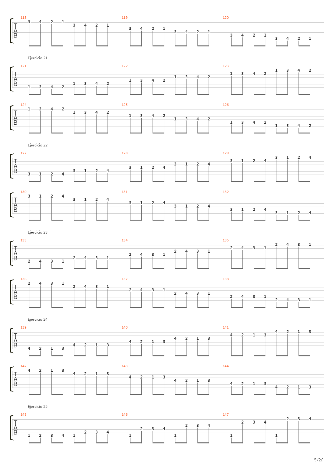 704 exercises for guitar, 1-96 - Exercises 1-96吉他谱