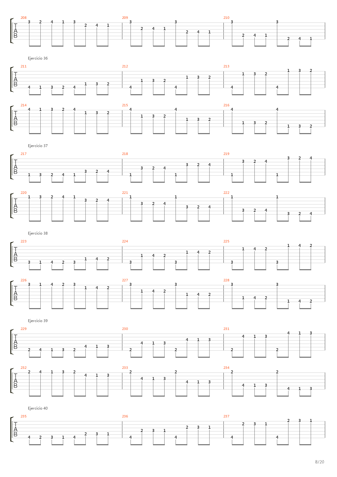 704 exercises for guitar, 1-96 - Exercises 1-96吉他谱