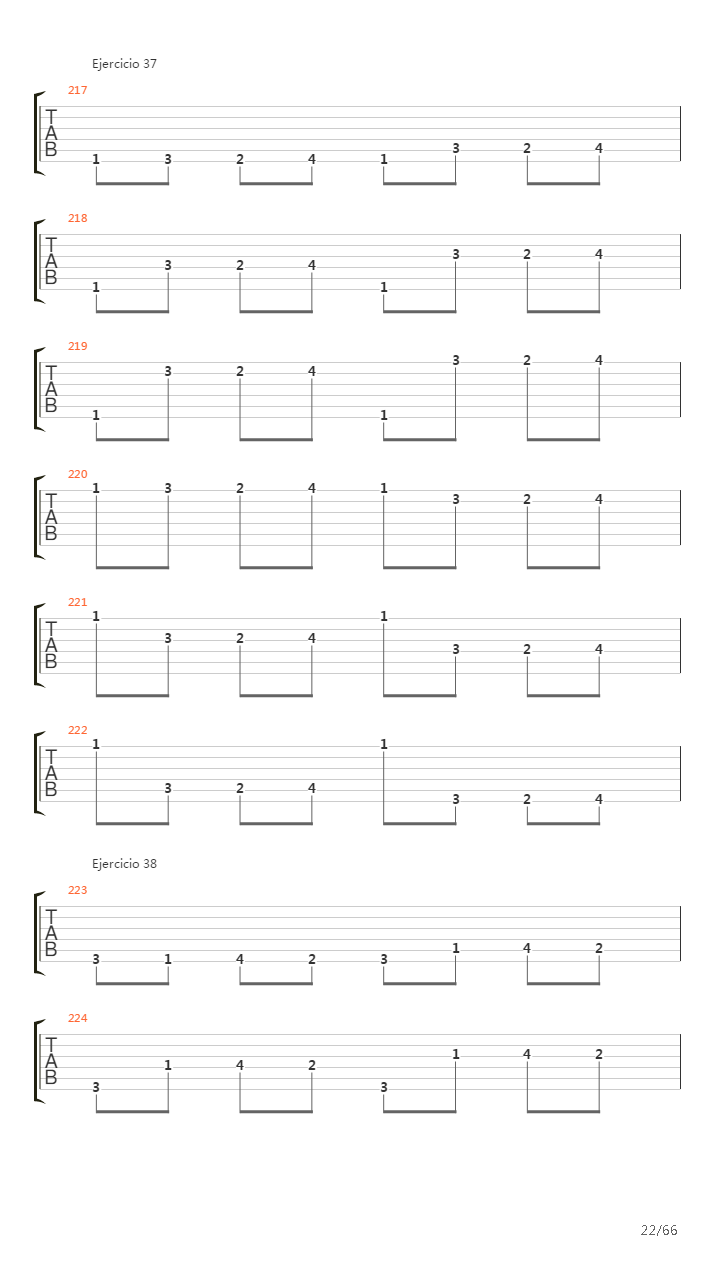 704 exercises for guitar, 1-96 - Exercises 1-96吉他谱