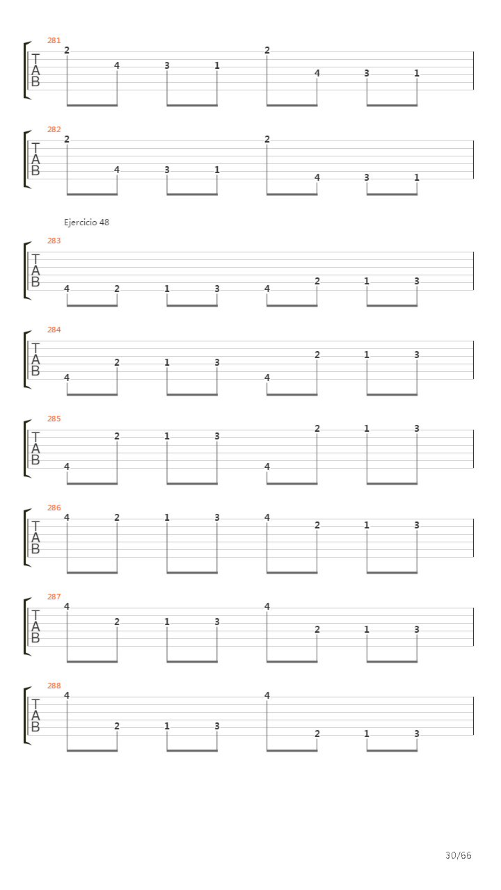 704 exercises for guitar, 1-96 - Exercises 1-96吉他谱