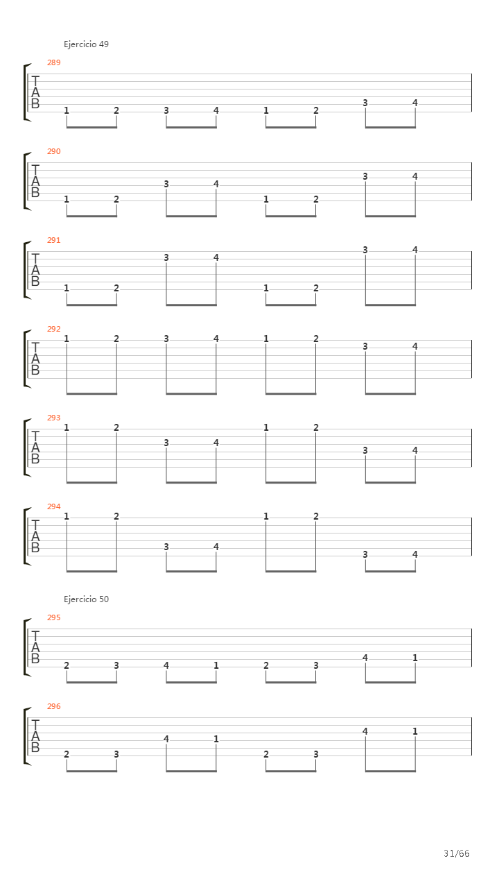 704 exercises for guitar, 1-96 - Exercises 1-96吉他谱