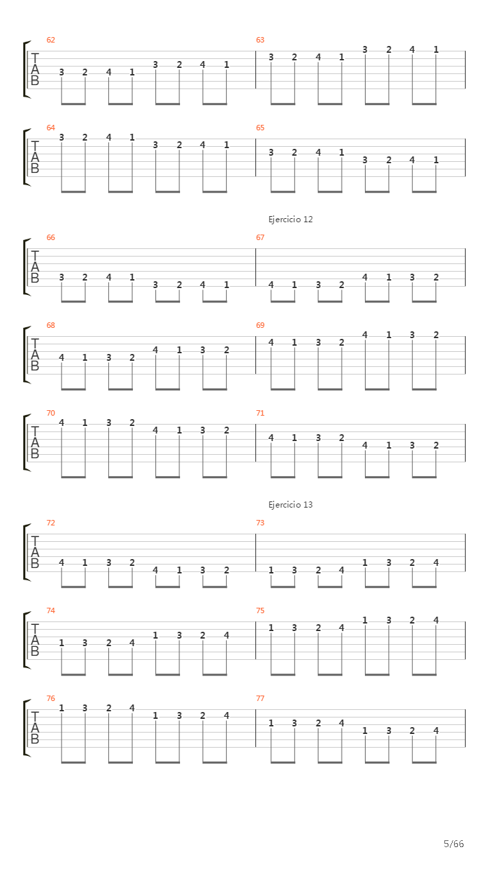 704 exercises for guitar, 1-96 - Exercises 1-96吉他谱