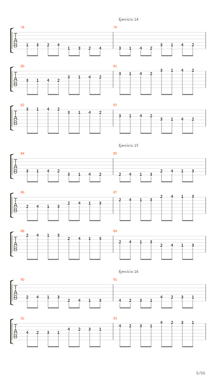 704 exercises for guitar, 1-96 - Exercises 1-96吉他谱