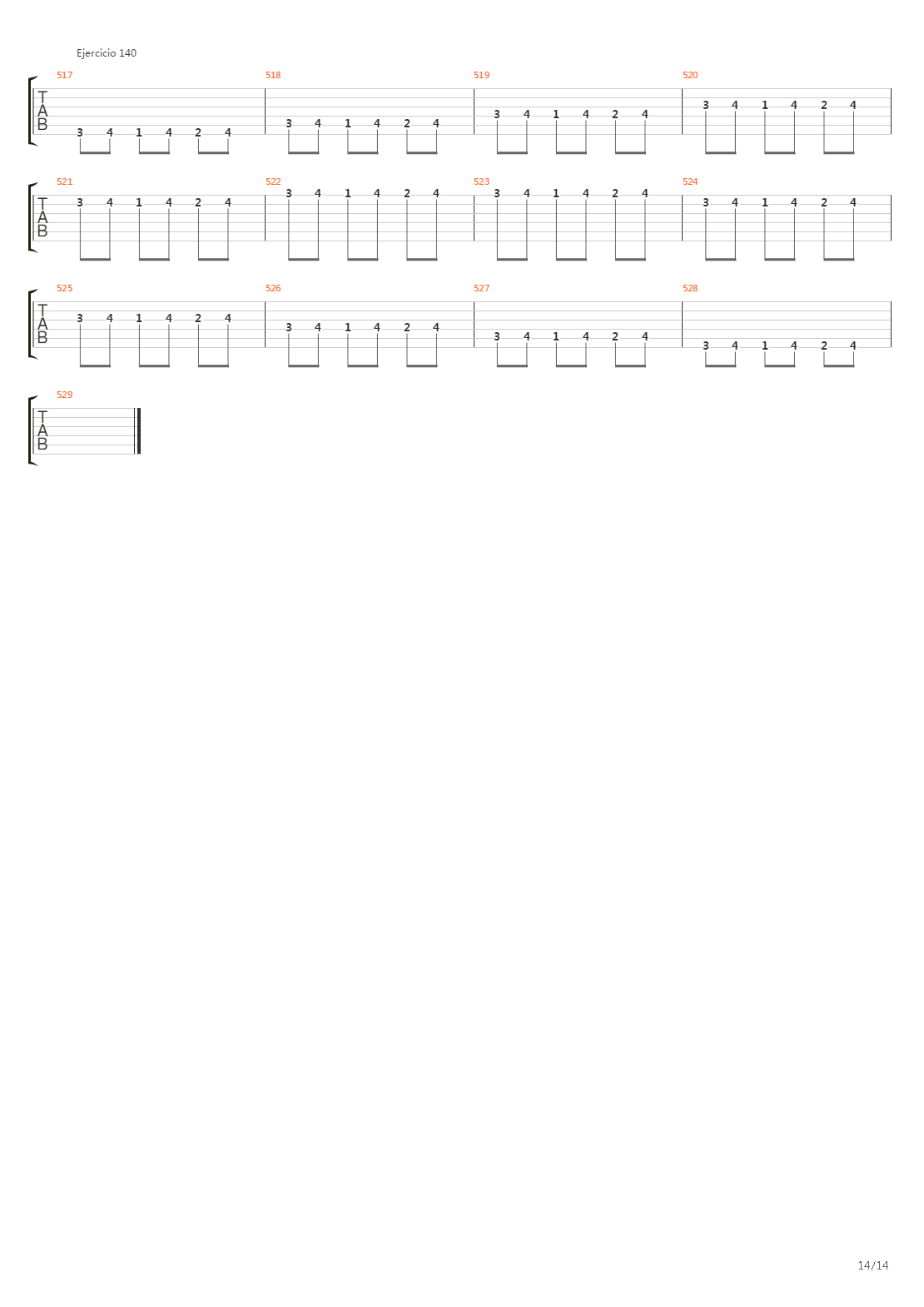 704 exercises for guitar, 1-96 - Exercises 97-140吉他谱