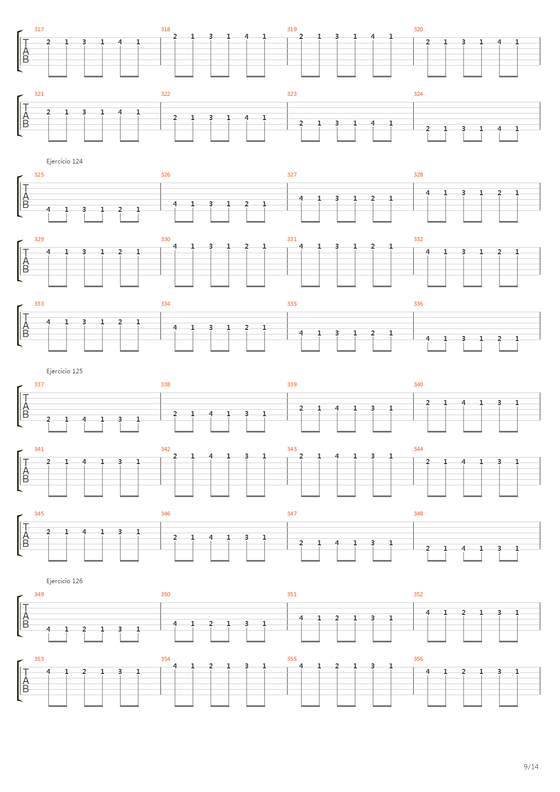 704 exercises for guitar, 1-96 - Exercises 97-140吉他谱