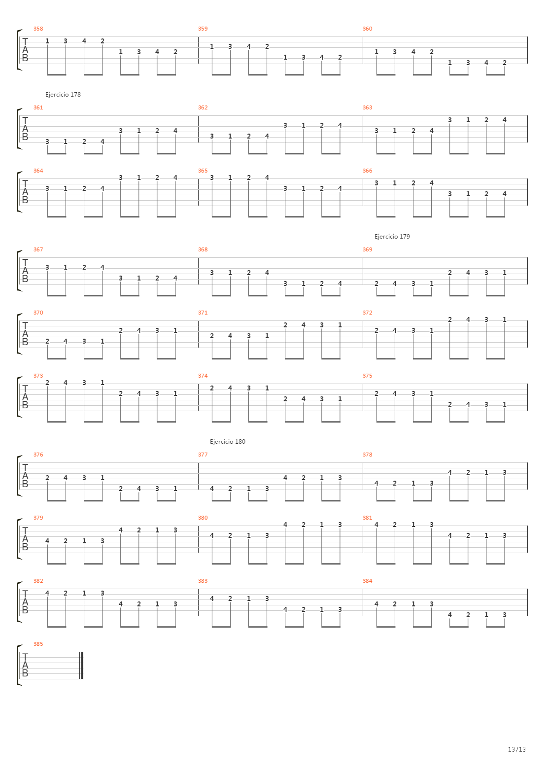 704 exercises for guitar, 1-96 - Exercises 141-180吉他谱