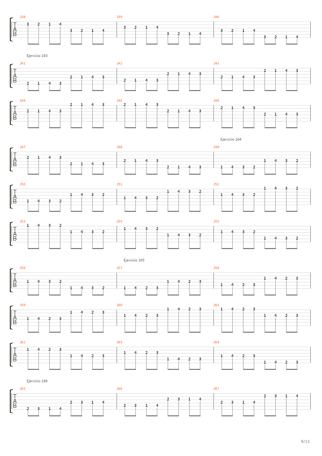 704 exercises for guitar, 1-96 - Exercises 141-180吉他谱