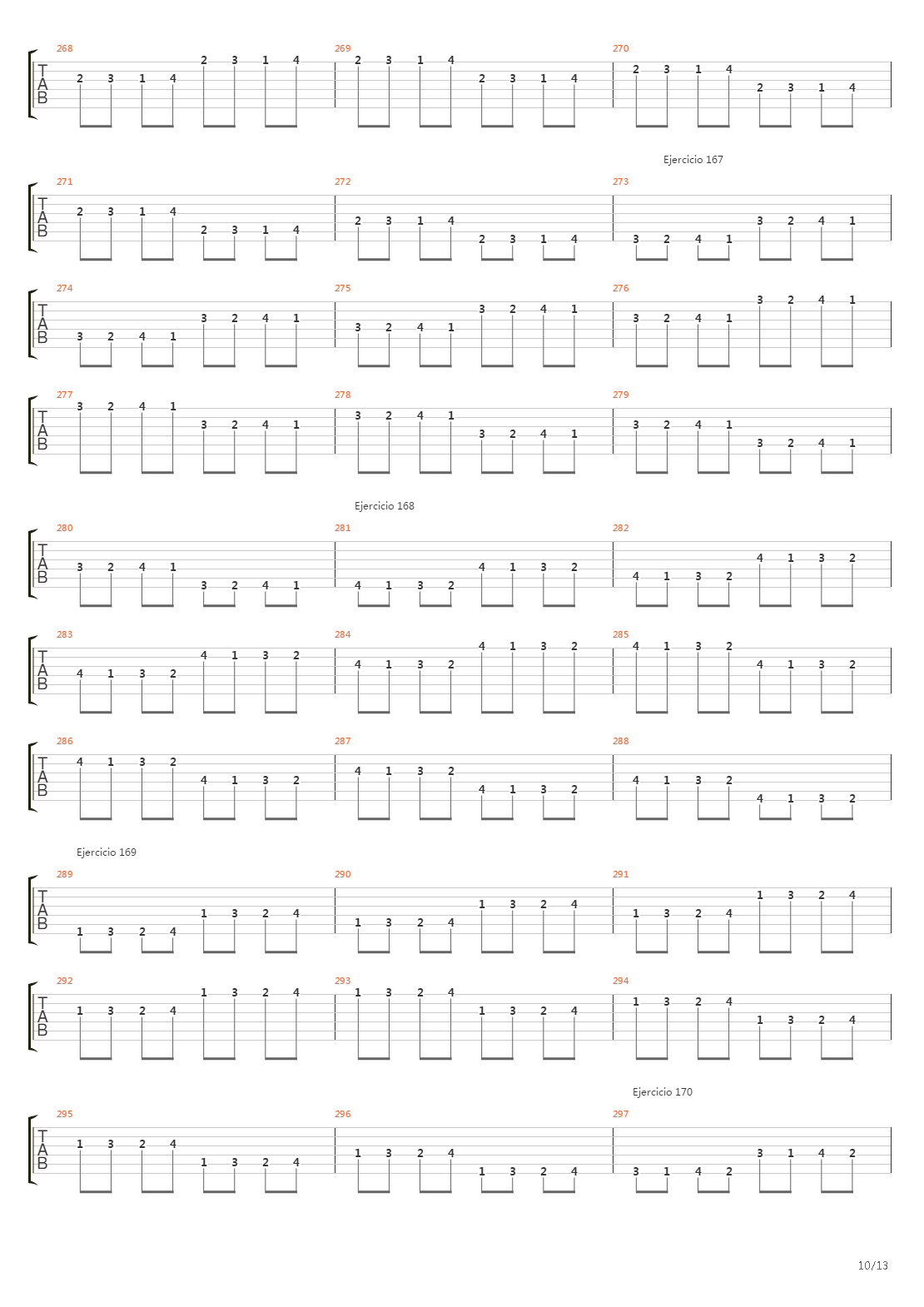 704 exercises for guitar, 1-96 - Exercises 141-180吉他谱