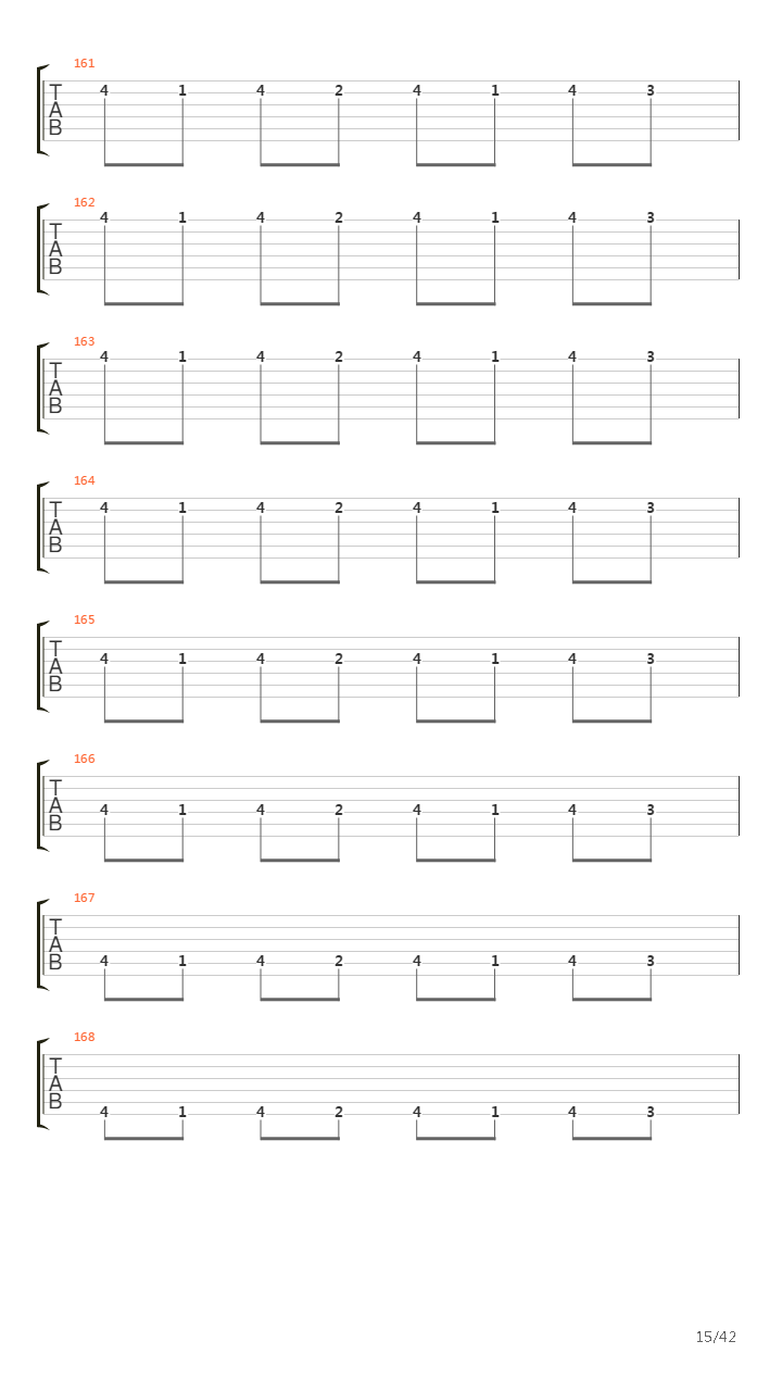 704 exercises for guitar, 1-96 - Exercises 141-180吉他谱