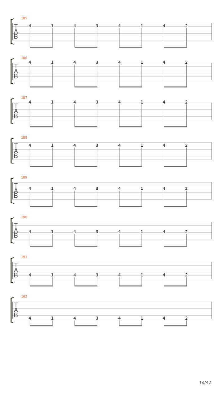 704 exercises for guitar, 1-96 - Exercises 141-180吉他谱