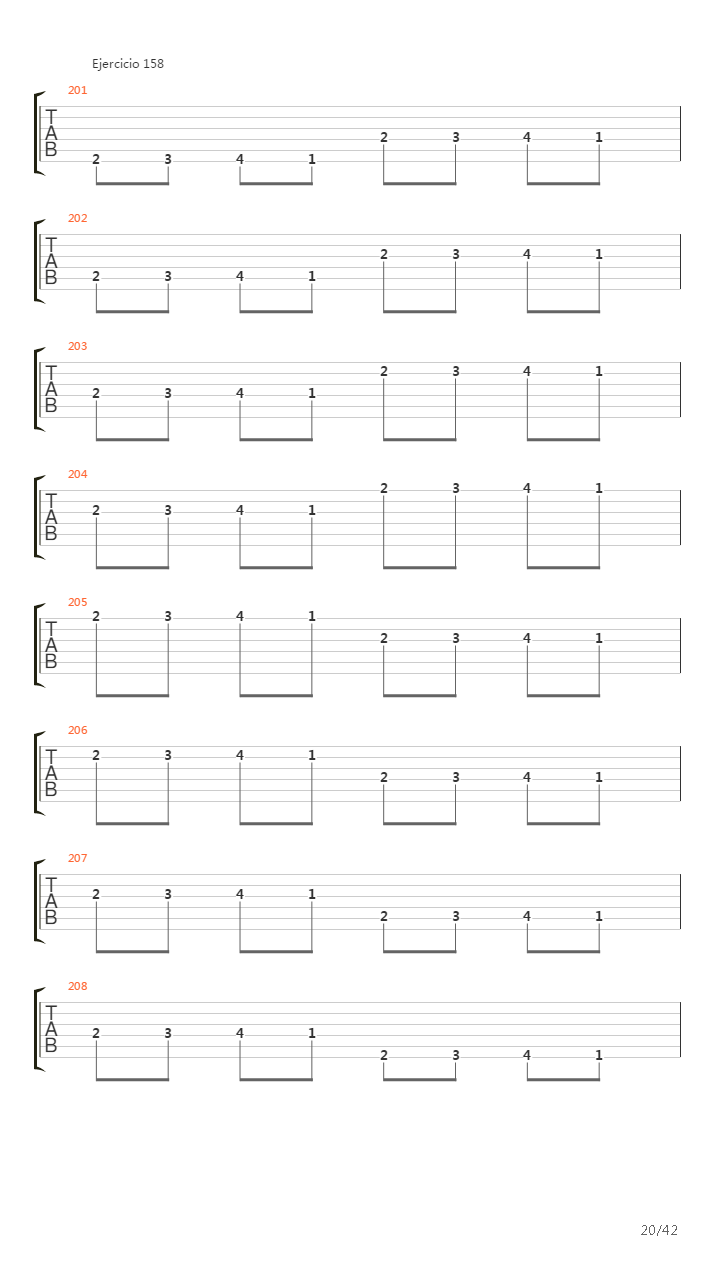 704 exercises for guitar, 1-96 - Exercises 141-180吉他谱