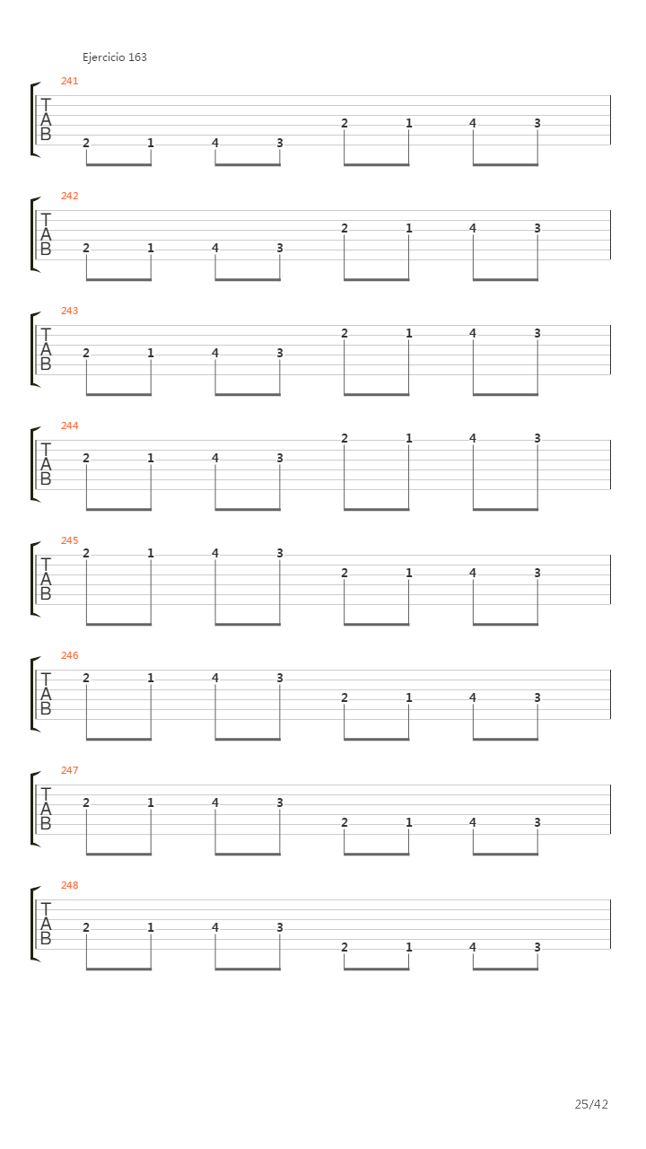 704 exercises for guitar, 1-96 - Exercises 141-180吉他谱