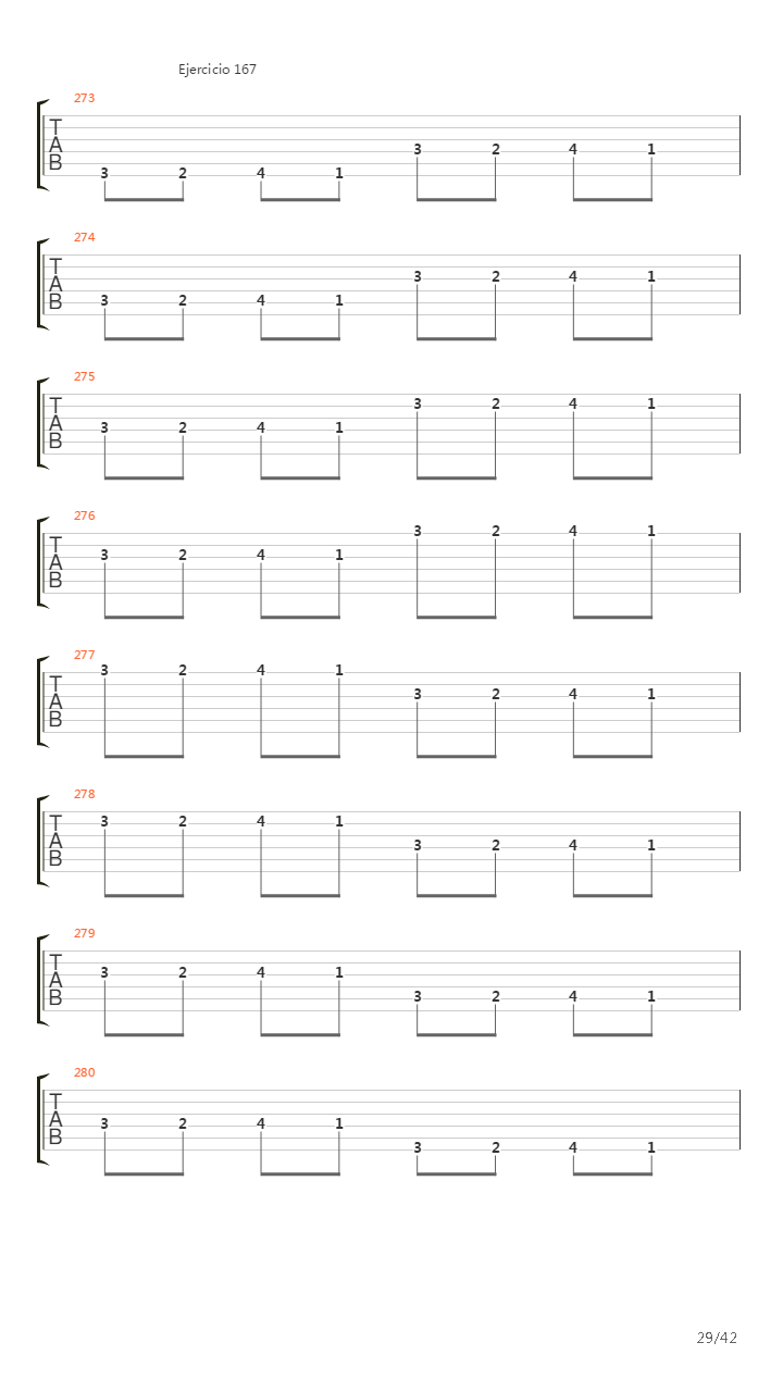 704 exercises for guitar, 1-96 - Exercises 141-180吉他谱