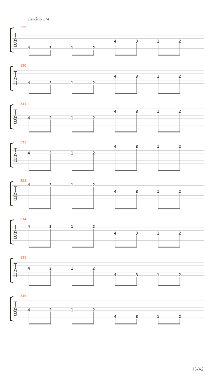 704 exercises for guitar, 1-96 - Exercises 141-180吉他谱