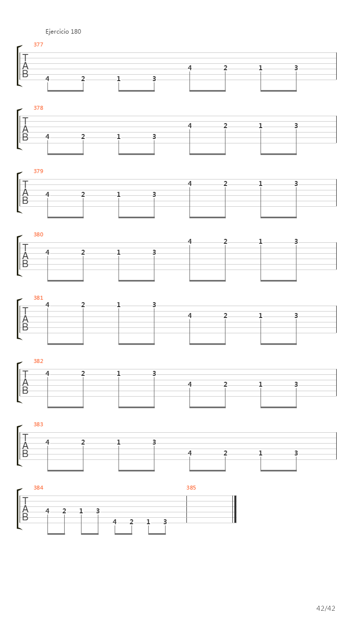 704 exercises for guitar, 1-96 - Exercises 141-180吉他谱