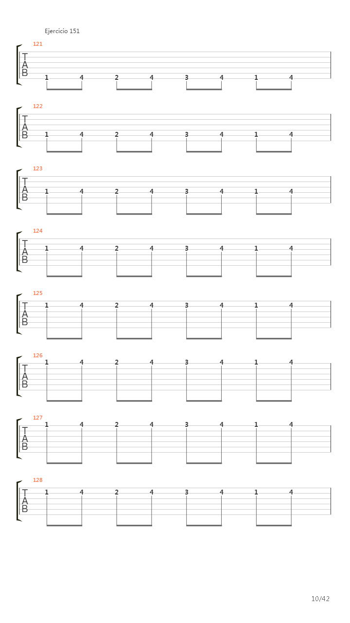 704 exercises for guitar, 1-96 - Exercises 141-180吉他谱