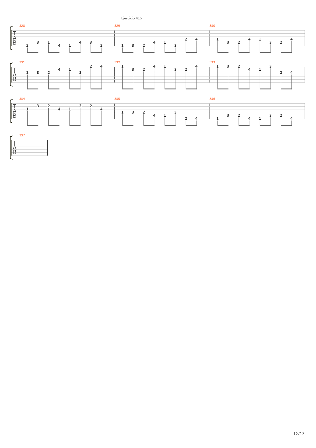 704 exercises for guitar, 1-96 - Exercises 383-416吉他谱