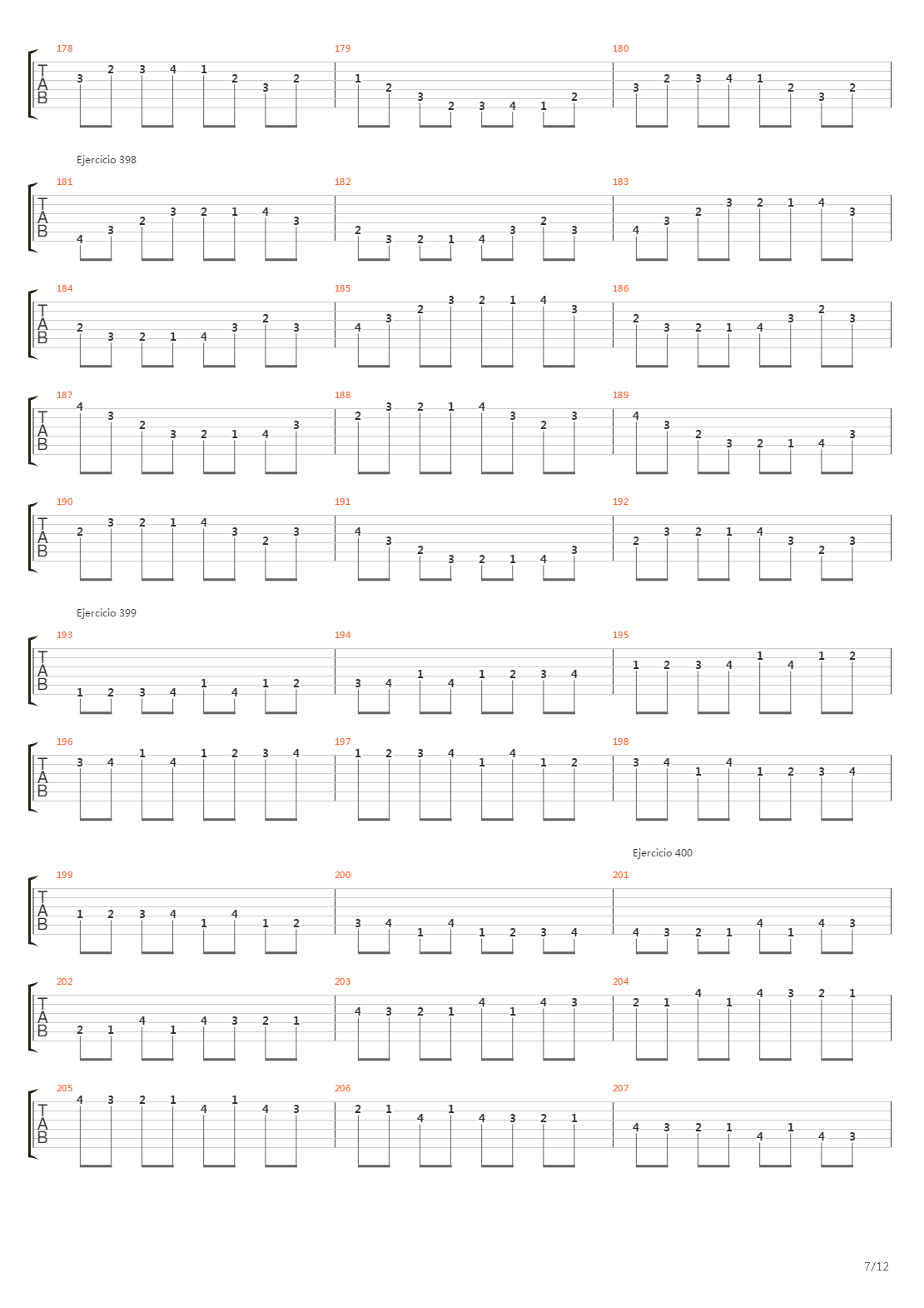 704 exercises for guitar, 1-96 - Exercises 383-416吉他谱