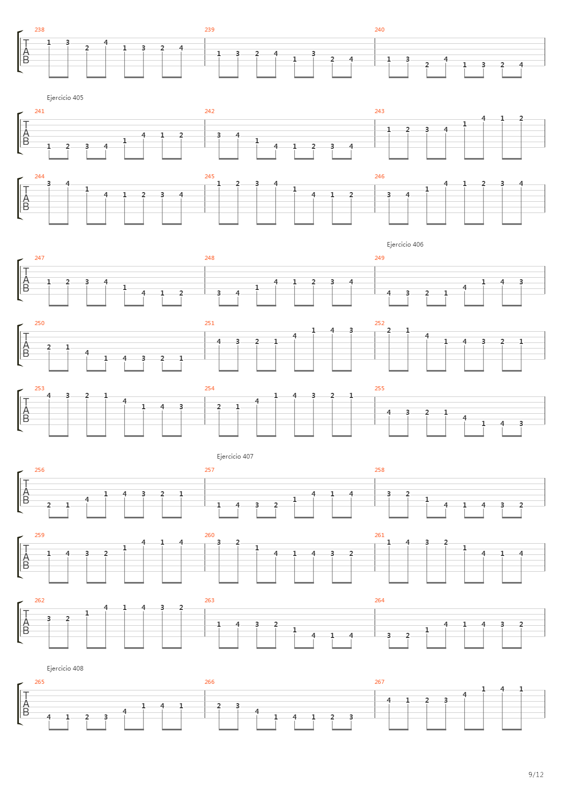 704 exercises for guitar, 1-96 - Exercises 383-416吉他谱