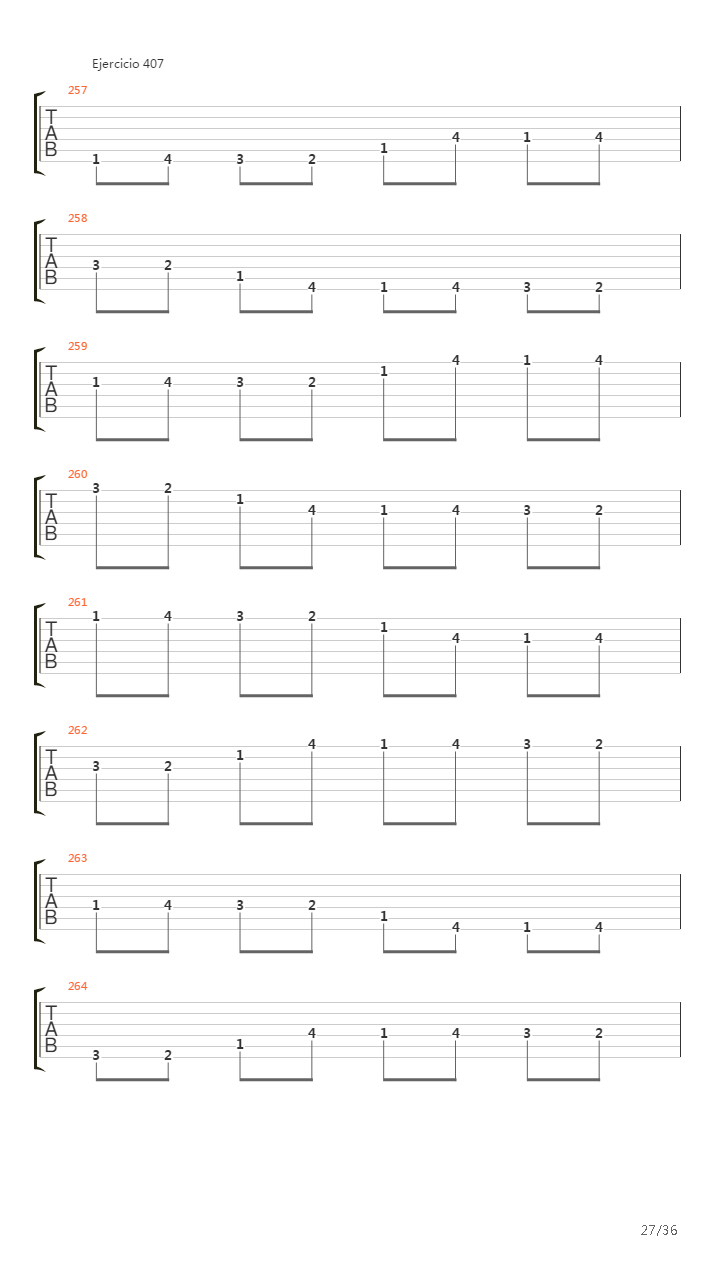 704 exercises for guitar, 1-96 - Exercises 383-416吉他谱