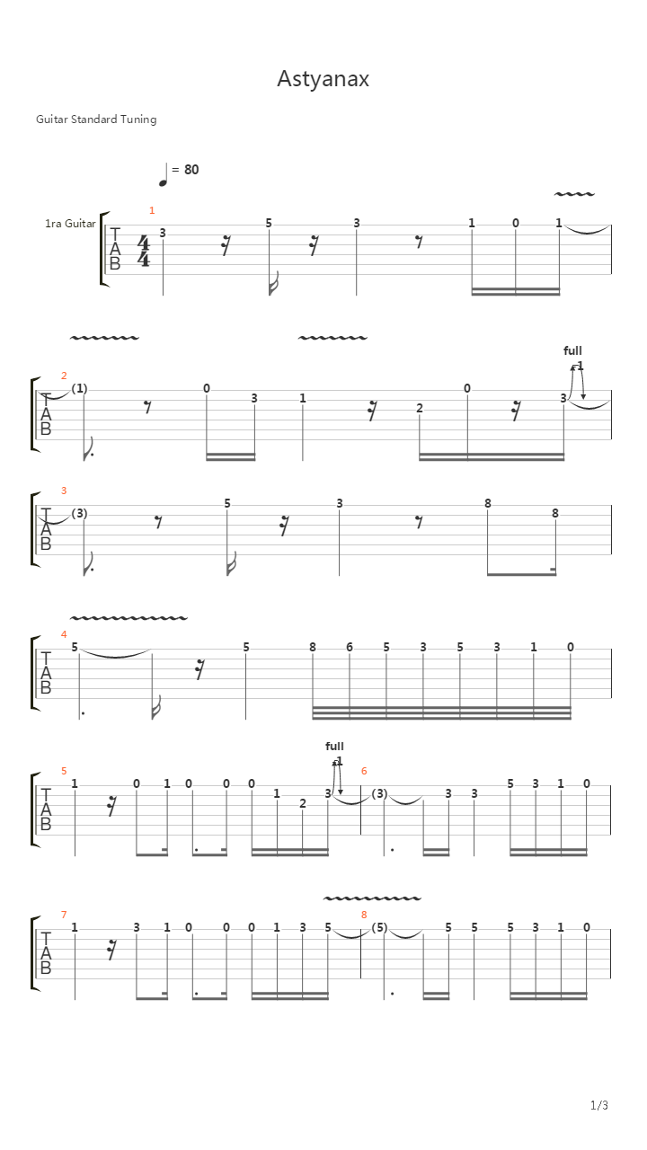 Astyanax(斧头战士) - Theme吉他谱