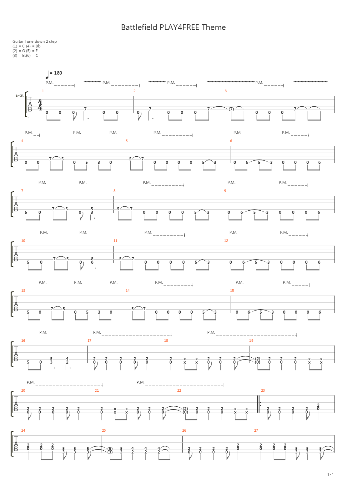 Battlefield(战地) - Play4free Theme吉他谱