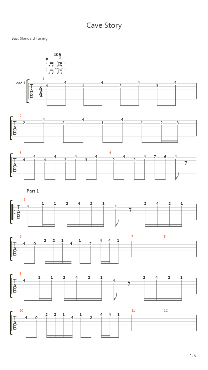 Cave Story(洞窟物语) - Theme吉他谱