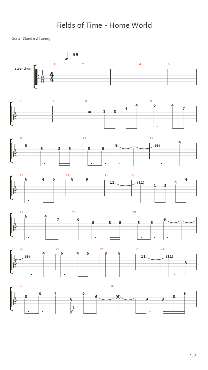 Chrono Cross(穿越时空) - Fields Of Time - Home World吉他谱
