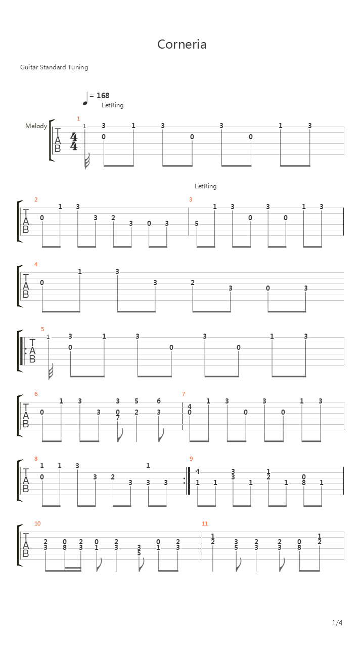 Corneria - Theme吉他谱