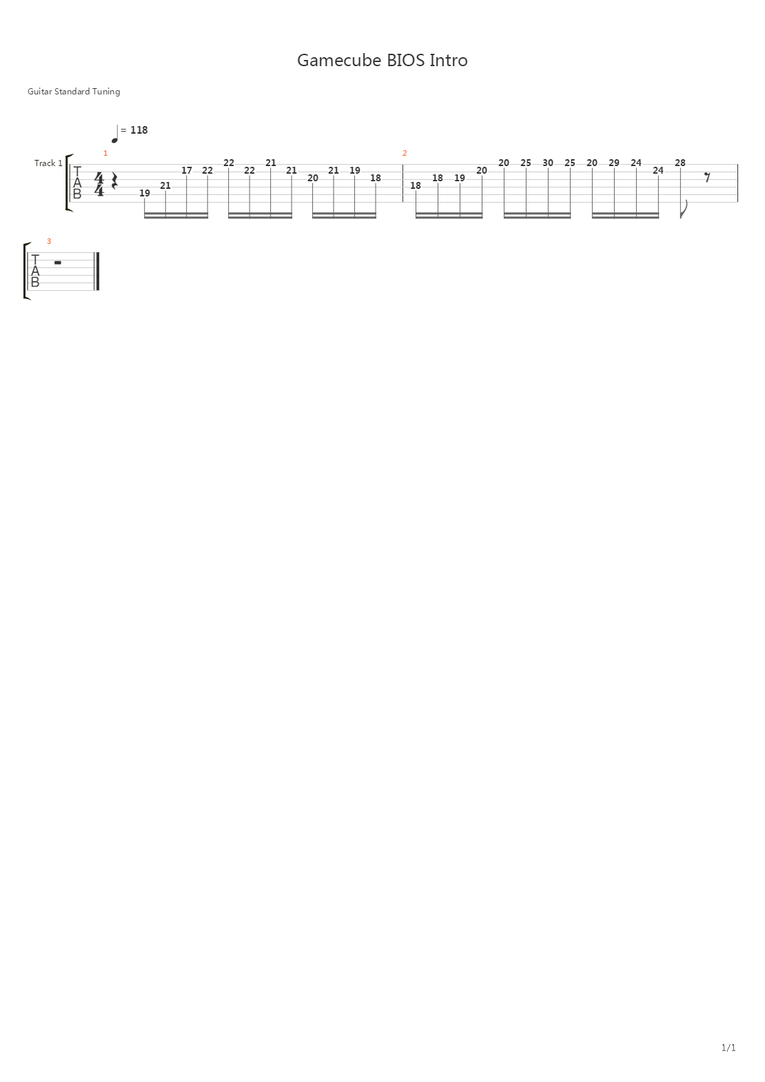 Gamecube Bios - Theme吉他谱