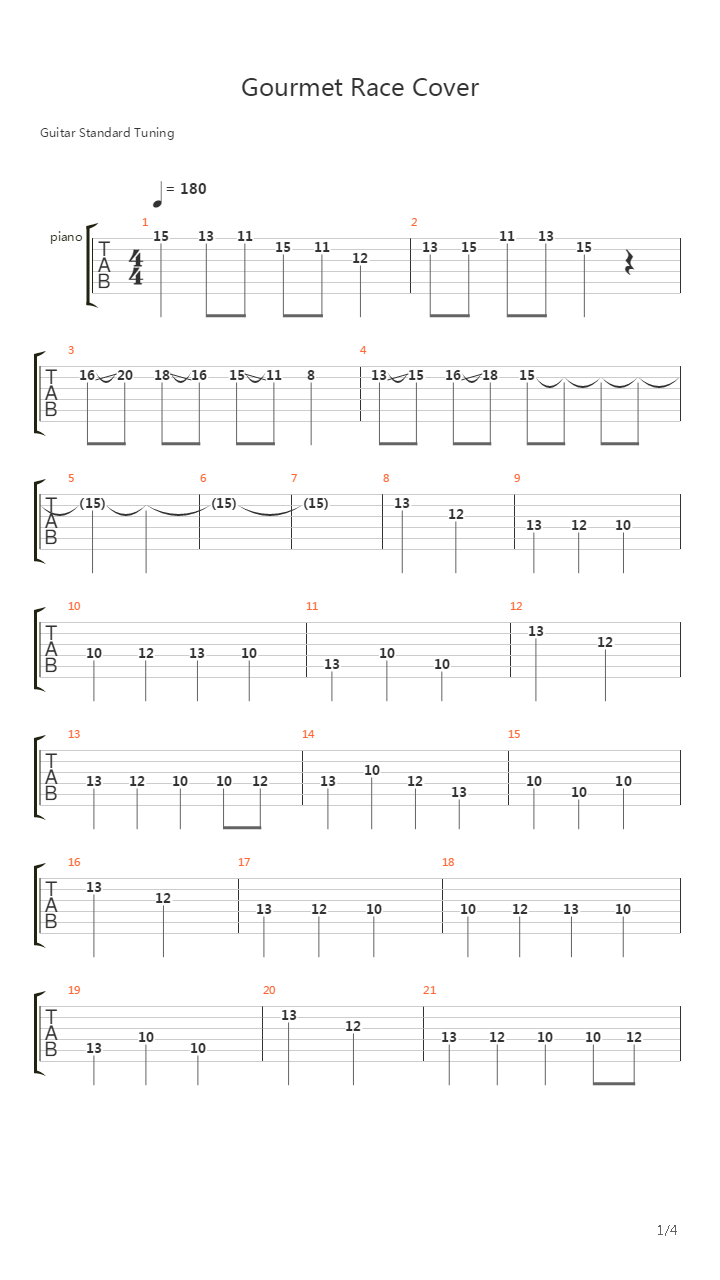 Gourmet Race - Theme吉他谱