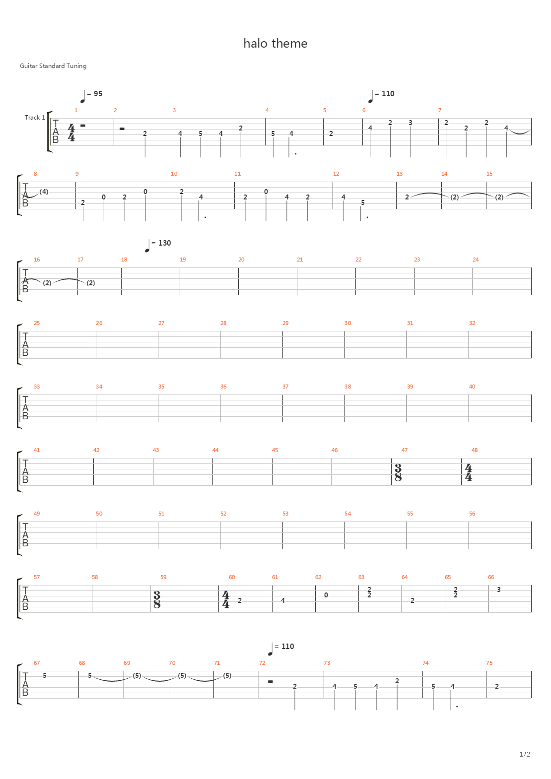 Halo 2(光晕 2) - Theme吉他谱