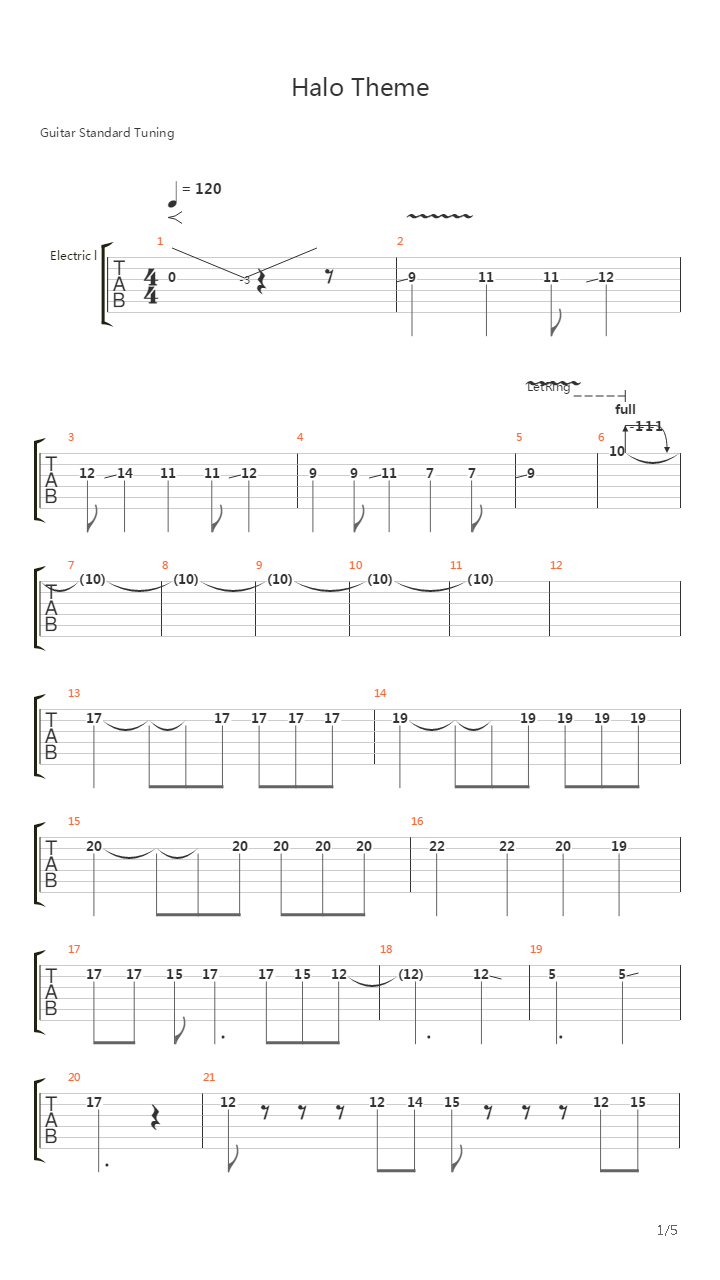 Halo(光晕) - Theme吉他谱
