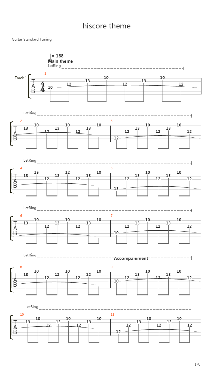 Keygen Music Bzl Hiscore - Theme吉他谱