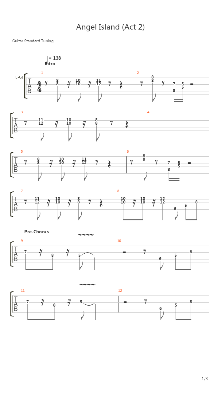 Angel Island(天使岛) - Act 2吉他谱