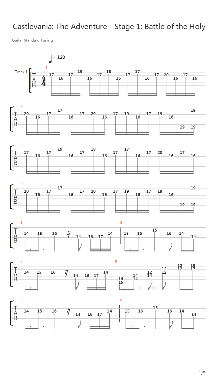 Castlevania(恶魔城) - Battle Of The Holy吉他谱