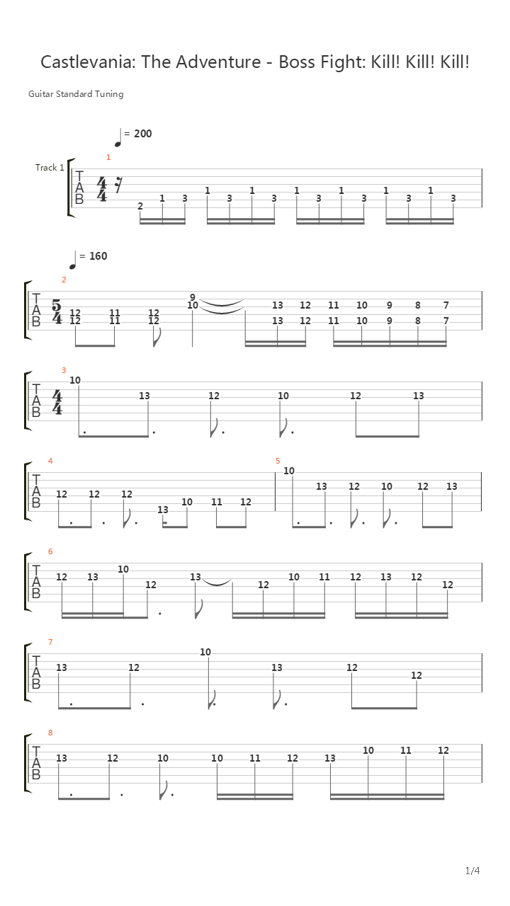 Castlevania(恶魔城) - Kill Kill Kill吉他谱