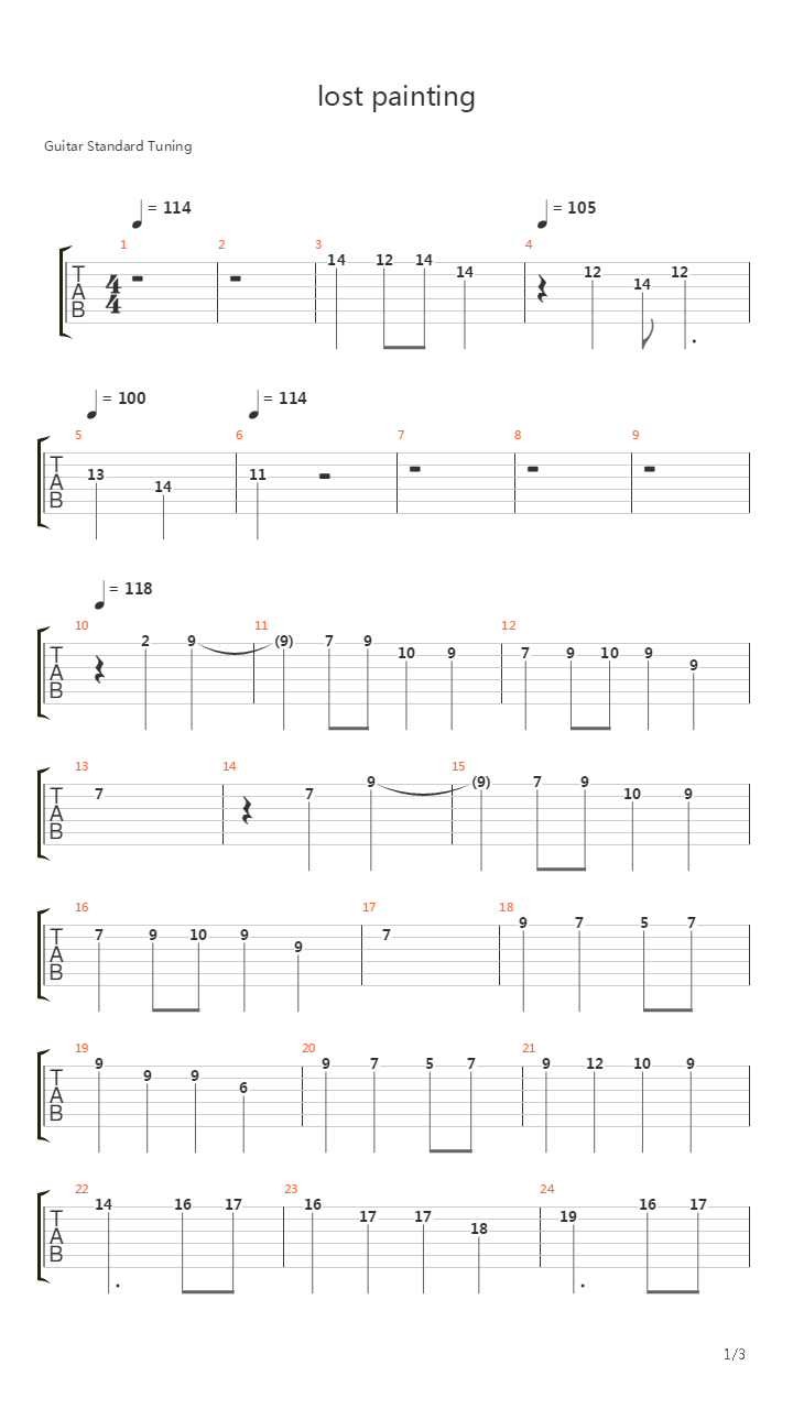 Castlevania(恶魔城) - Lost Painting吉他谱