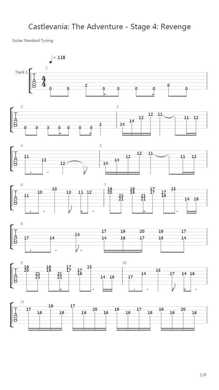 Castlevania(恶魔城) - Revenge吉他谱